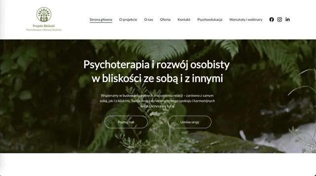 Projekt strony internetowej gabinetu psychoterapii