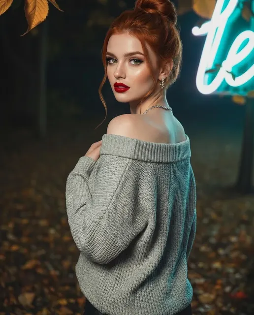 Portret w jesiennej scenerii wygenerowany z AI